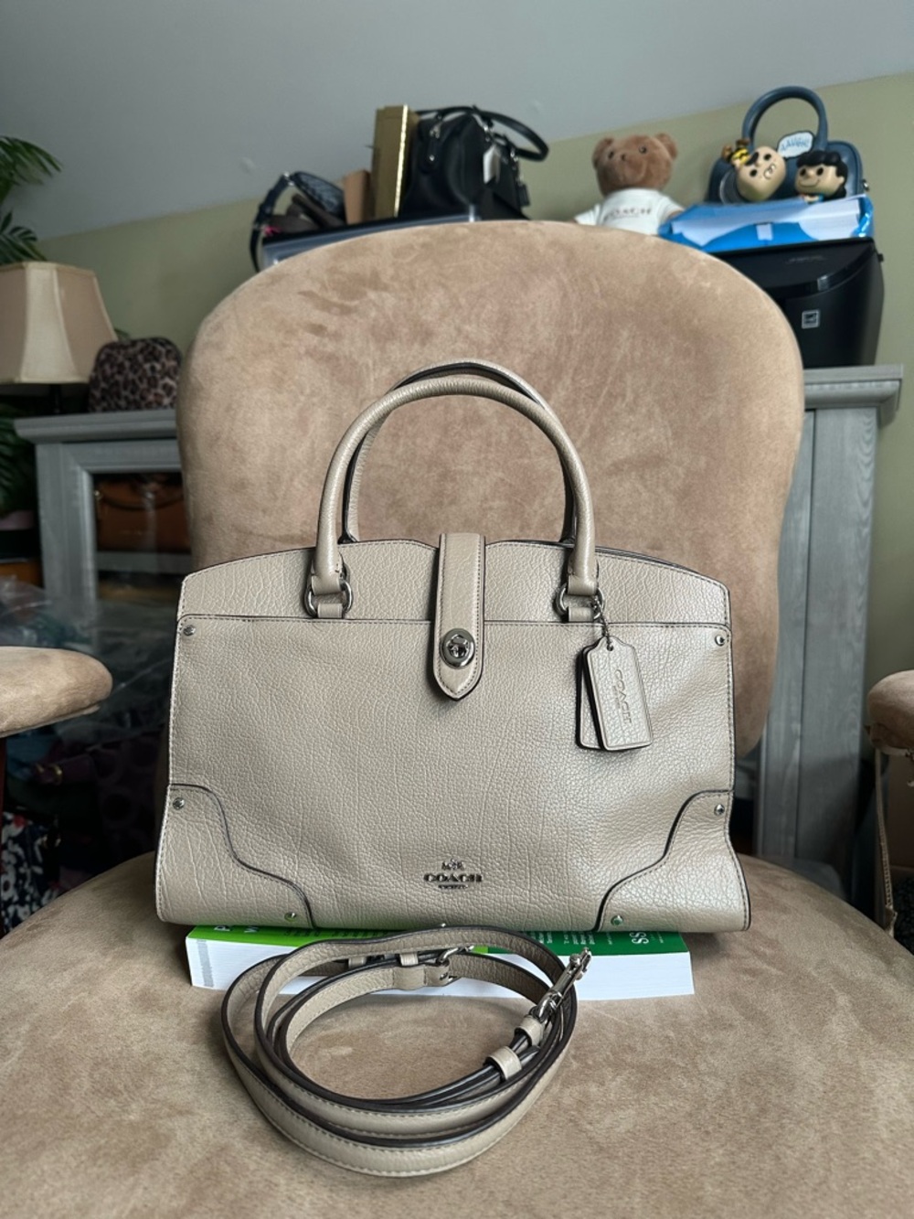 Coach Mercer 30 Satchel Soft Grain Taupe Leather Style 37575 Excellent Condition